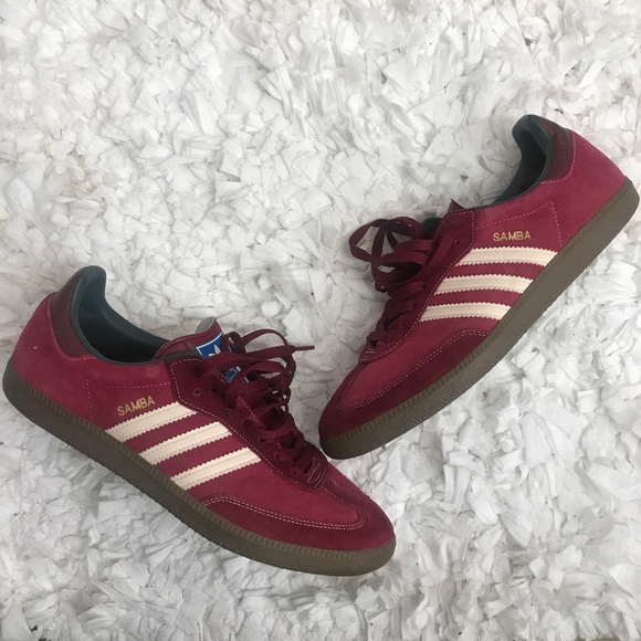 adidas samba maroon suede